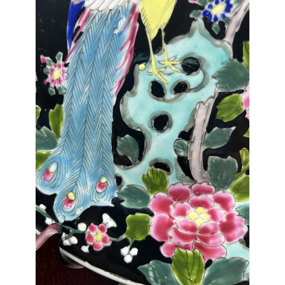 Antique Nippon Peacock/ Phoenix Bird Plate 9.5